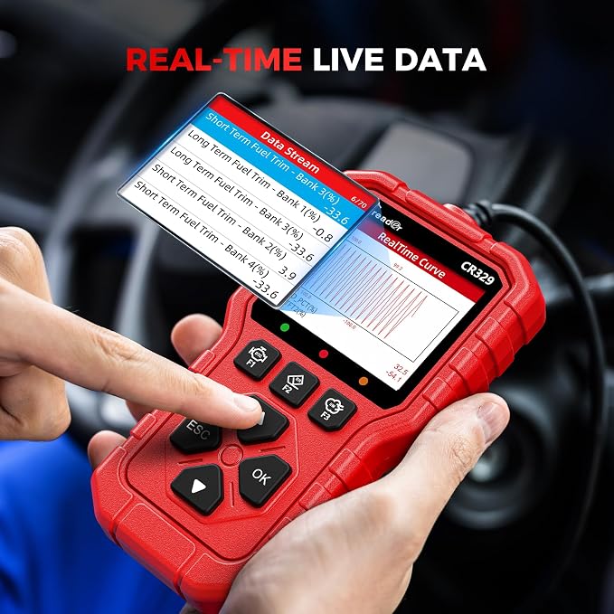 LAUNCH CR329 OBD2 Scanner, Car Code Reader for Check Engine Light, Read & Clear Codes, Live Data, Battery Test, Cloud Print Car Scanner, Diagnostic Scan Tools for All OBDII Vehicles After 1996