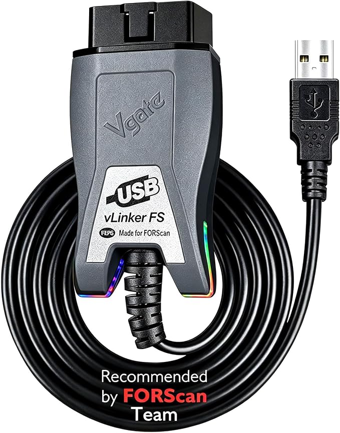 VLINKER FS OBD2 Scanner OBDII USB Adapter Code Reader Diagnostic Tool for FORScan with HS/MS-CAN Auto Switch