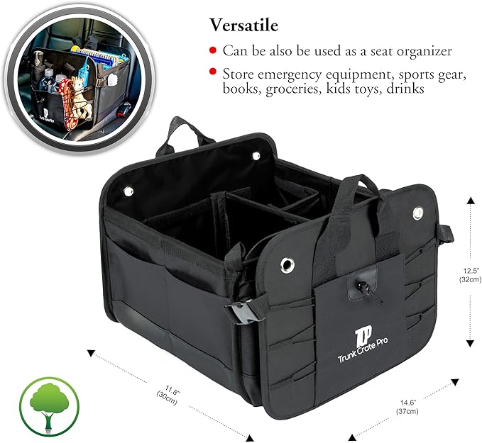 TRUNKCRATEPRO Save 15 per cent off Bundle 2 regular trunk organizers (Grey and black)