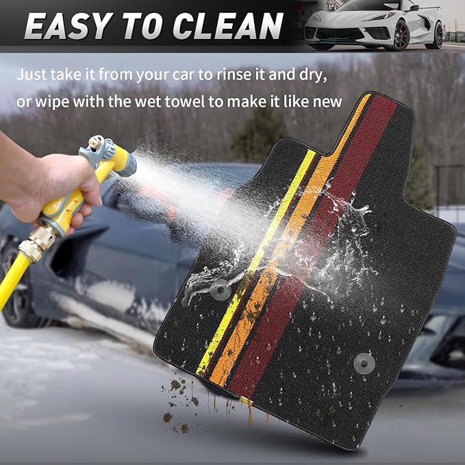 Floor Mats Protectors Floor Liners Compatible with for Corvette C8 Coupe 2020-2026 Accessories All Weather Anti-Scratch Wear-Resistant Floor Protection Carpet Foot Pad