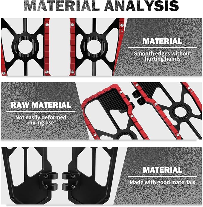 Motorcycle Floorboards Driver Footboards Wide Foot Pegs Board Pedal Compatible with Touring Electra Road Street Glide Softail Road King Red Edge