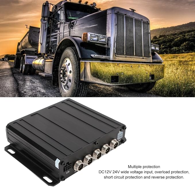 Backup Camera Video Switcher, 4 Channel Parking Camera Video Splitter 4 Input 1 Output DC12V/24V 1080P AHD Backup Camera Image Switch Combiner Box for RV Buses Truck (No Memory
