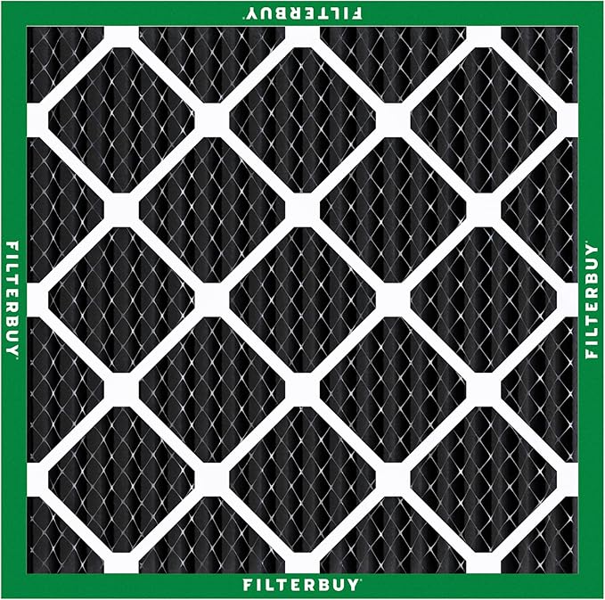 Filterbuy 24x24x1 Air Filter MERV 10 Odor & Allergy Defense with Activated Carbon (2-Pack), Electrostatic Pleated HVAC AC Furnace Filters Replacement (Actual Size: 23.38 x 23.38 x 0.75)