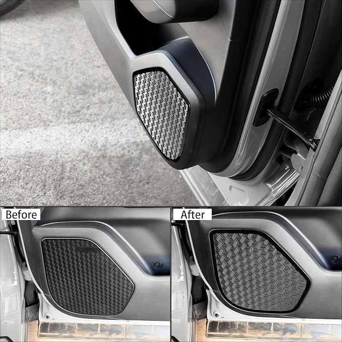 Stainless Steel Car Door Speaker Cover Car Interior Chrome Car Door Speaker Decor Cover Set Compatible with Kia Telluride 2027 Accessories (Black)