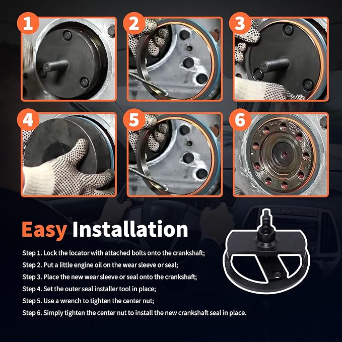 HiSport Front and Rear Crankshaft Seal Remover & Installer Kit - Compatible with 1989-2016 Cummins 3.9L 5.9L 6.7L - Replacement for 3824500 3164660 ST224C 3824078 5395259 2063800090