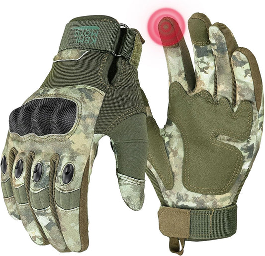 KEMIMOTO Tactical Gloves for Men, Touchscreen Motorcycle Gloves with Hard Shell & Palm Padding for Sports Motorcycle Cycling Tactical Airsoft Paintball Hunting Hiking Camping Climbing