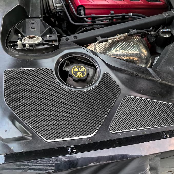 Real Carbon Fiber Engine Bay Side Panel Trim Compatible with Corvette C8 2020-2026, Interior Decor Sticker Accessories