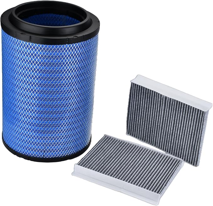 P606720 Engine air filter (Blue) with P606555 Air Filter Compatible with VNL VN VNM VNX VHD VAH Replaces 21715813 RS4642 P606720 LAF9201