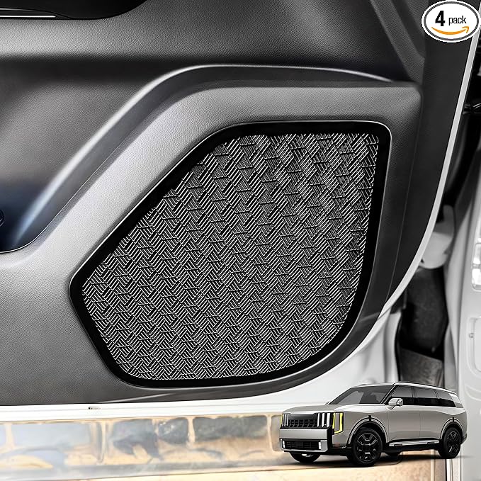 YOUTOOCAR Stainless Steel Door Speaker Decoration Covers Trim Compatible with Kia Telluride 2026 Accessories (Black)