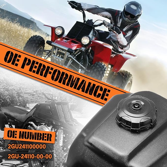 ATV Fuel Gas Tank Fit for 1988-2006 Yamaha Banshee 350 YFZ350 with Fuel Cap and Fuel Petcock Valve Switch Replaces# 2GU241100000, 2GU-24110-00-00