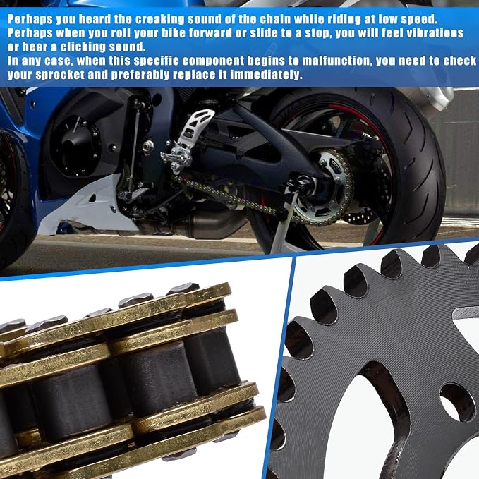 Chain and Sprocket Kit 17T 42T for Suzuki GSX-R1000 09-16, Carbon Steel | Fits GSX-R1000 2009-16, 2013 1M Ed., 2016 30th Ed. High-strength steel, Durable