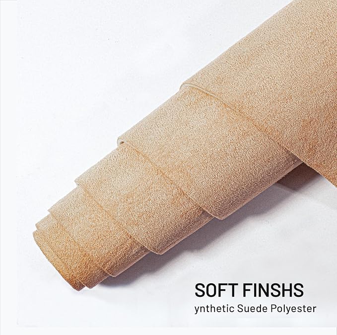 Babnecl Suede Auto Headliner Fabric 122" L × 60" W with Foam Backing - Tube Packaging -Beige Interior Replacement Material for Car/Truck/SUV/RV Roof - Home Repair/DIY Headliner Material