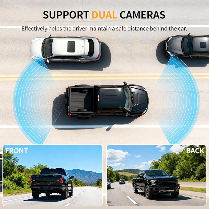 Solar Wireless Backup Camera with 5" 1080P Monitor,Auto On Off, 2-Min DIY Installation, 180° Adjustable Camera, Anti-Theft, Split Screen, IP69K Waterproof for Car Truck RV