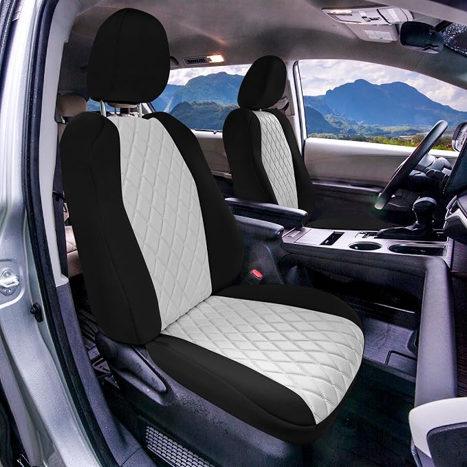 FH Group Custom Fit Car Seat Covers Specifically Made for Toyota Sienna 2021-2024, Gray Ultraflex Neoprene Front Set Automotive Seat Covers, 7-8 Seater SUV Seat Covers, Toyota Accessories