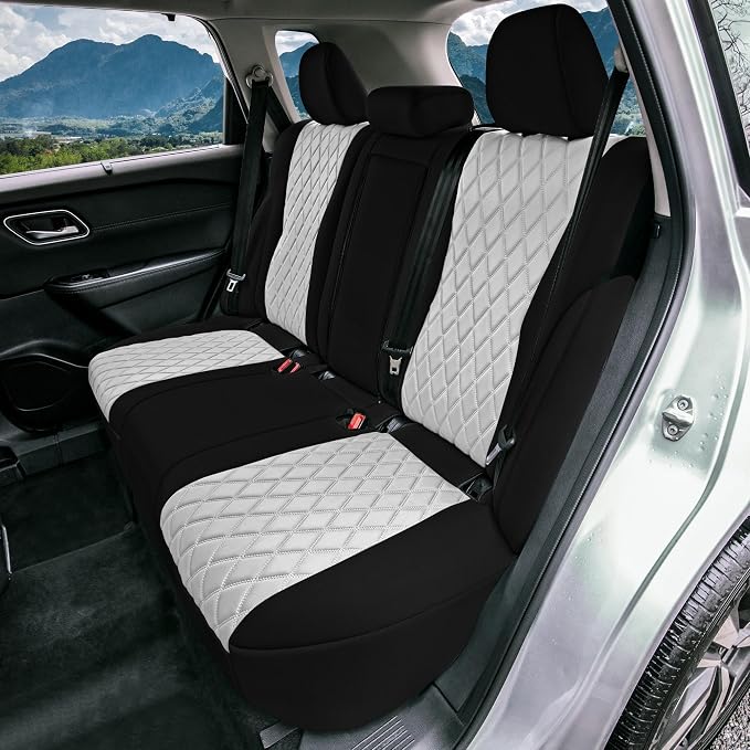 FH Group Custom-Fit Car Seat Covers Specifically Made for 2021-2026 Nissan Rogue, Full Set Gray Ultraflex Neoprene Waterproof Automotive Seat Cover