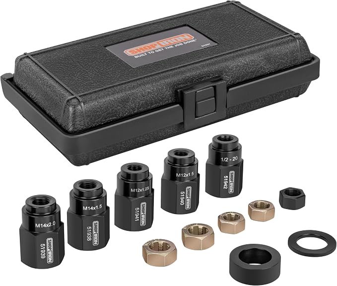 Shop Iron 51937 12-Piece Wheel Stud Installation and Rethread Kit, For use with 1/2-20", M12 x 1.25, M12 x 1.5, M14 x 1.5, & M14 x 2.0 Button Head Wheel Studs