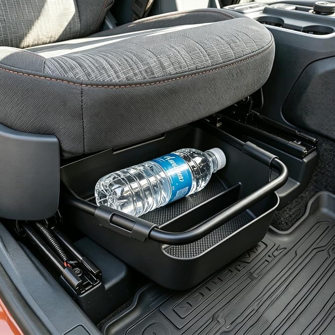 Under Seat Storage Box for Ford Maverick 2022-2026 | Front Row Manual Seat, Non-Slip Mat Included, Easy Install, Not Fit Power Seat