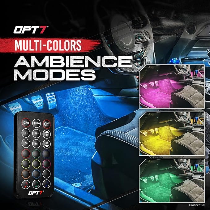 OPT7 Interior Lights & Underglow Bundle Kit with Remote Control, RGB Multicolor Modes Neon Accent Lights, Offroad Truck LED Decor Accessories, Easy Installation