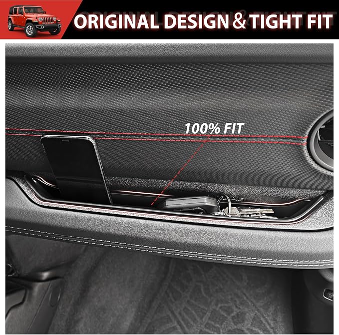 Center Console Organizer for 2018-2023 Jeep Wrangler JL JLU 4XE/Gladiator JT Gear Shift Console Side Tray GrabTray Passenger Hanging Armrest Storage Box for Wrangler&Gladiator(18-23 4-piece)