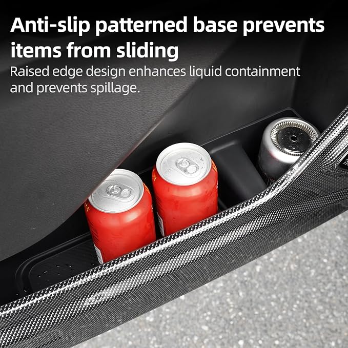 Silicone Door Storage Compartment for 2020-2025 Ford Explorer Anti-Scratch Panel Protective Accessories Black 2Pcs (Front Door)