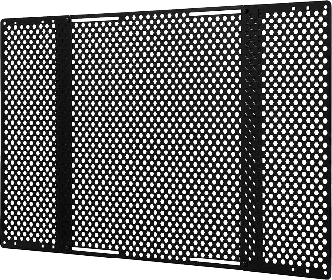 VEVOR RV Screen Door Protector, Adjusts from 22 to 31.5 inch, Adjustable Door Grille, Easy to Install, Reinforced Breathable Honeycomb Holes, Iron Camper RV Entry Protector for Pet Protection, Black