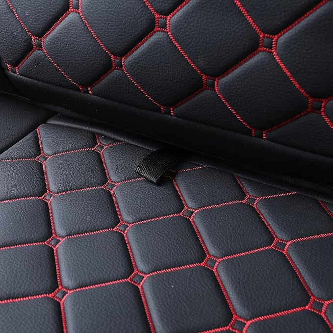 Tomatoman Tacoma Seat Covers Customized for 2005-2025 2026 Sport Extended Access Cab Pickup Truck, Waterproof Faux Leather Car Cushions(Rear Seat, Black-Red)