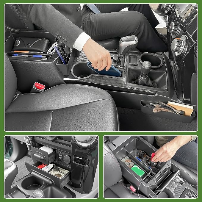 Center Console Organizer for 2014-2024 Toyota 4Runner Upgraded Hanging Armrest Box Storage Drawer Cupholder Inserts Shifter Tray for 4 Runner Accessories(Fit 14-24/5PC Center Console Organizer)
