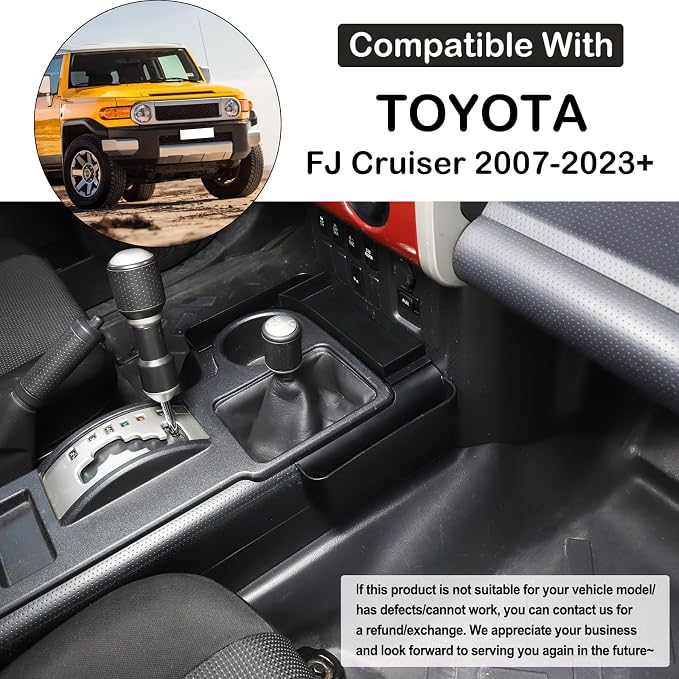 Aunginsy Car Center Console Gear Storage Box Fit Toyot@ FJ Cruiser 2007-2024 Car Gear Shift Both Side Storage Box Center Console Organizer Tray Armrest Multifunctional Storage Box Interior Accessories