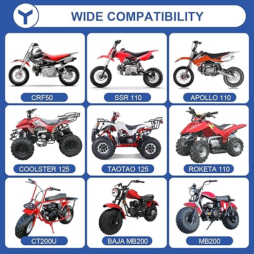 YOXUFA 420 Chain 132 Links Replacement for 110cc 125cc 70cc 50cc SSR TaoTao Apollo Coolster Kazuma Pit Dirt Bike ATV 4 Wheel Predator 212 Coleman CT200U Baja MB200 Mini Bike Go Kart Gold Parts