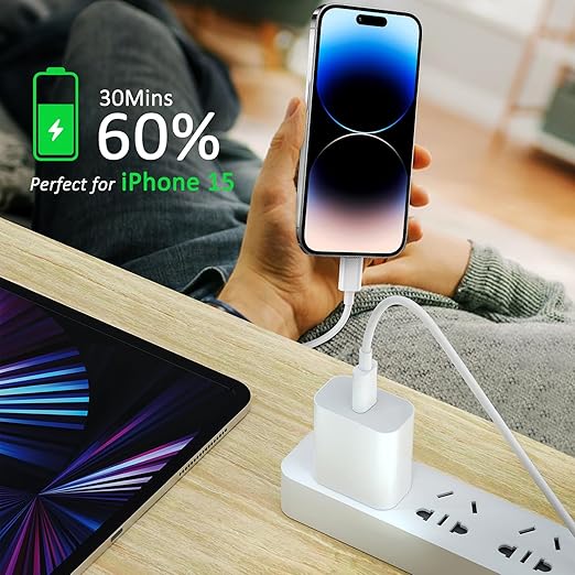 2Pack for Apple USB C to USB C Charging Cable 10ft 60W,Long Type C to C Fast Charger Cord,for iPhone16 E/17/Air/15/Pro/Plus/Pro Max,for MacBook Pro/Air,for iPad Pro12.9/11in,Air 4/5,Mini 6/7 - Black