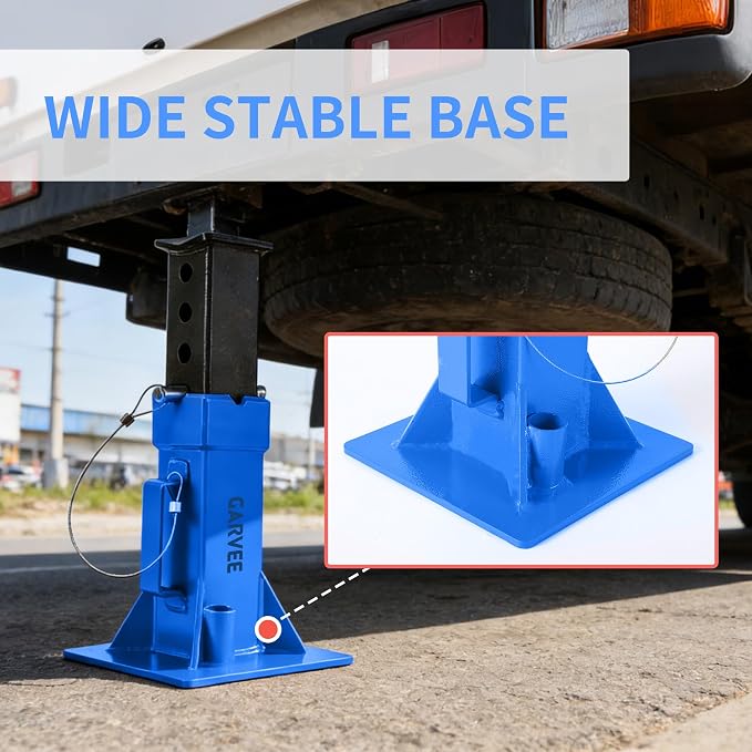 Garvee Heavy-Duty 22 Ton Jack Stands, 2 Pack Pin Type Supports with Quick-Lock for Trucks, RVs & Trailers, 13-19.68 Inch Adjustable Height, Professional Automotive Garage Equipment, Blue