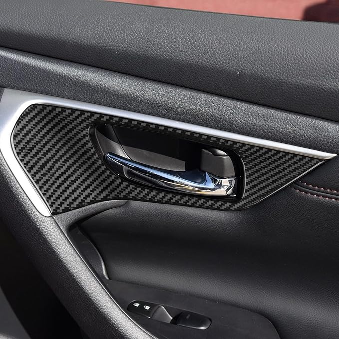 Soft Real Carbon Fiber Compatible with Nissan Altima 2013 2014 2015 2016 2017 2018 Interior Accessories Front Inner Door Handle Cover Trim Decal