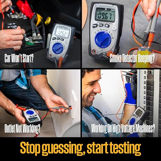 Westinghouse 600V True RMS Auto-Ranging Multimeter with Backlight and MAX/MIN; Measures Voltage Current Resistance Capacitance Frequency Temperature; 2-Year Warranty; Professional & DIY Use