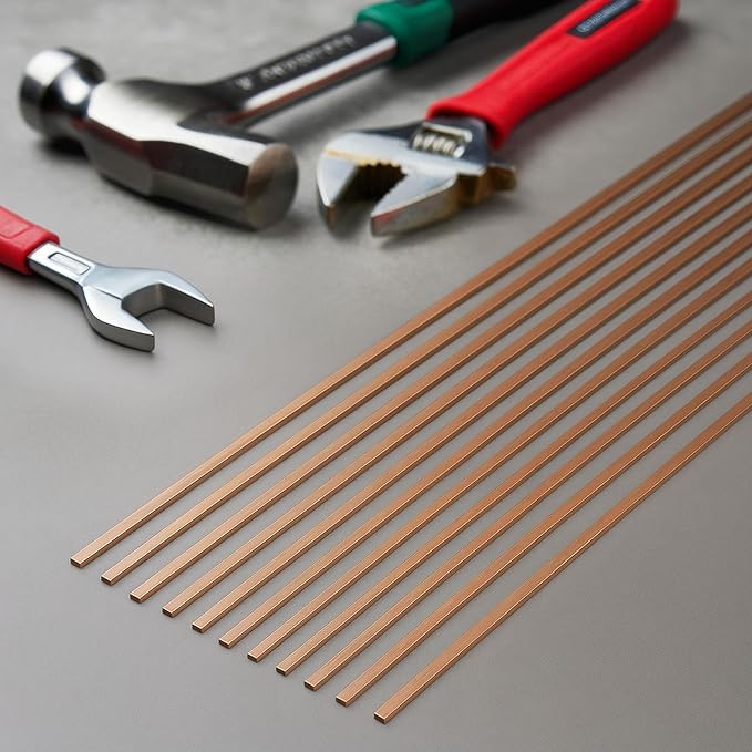 45pcs Brazing Rods AWS BCuP-5 15% Silver Solder Phos Copper Brazing Alloy Flat Welding Rods 0.050"x1/8"x10" for HVAC, Refrigeration, and Industrial Applications