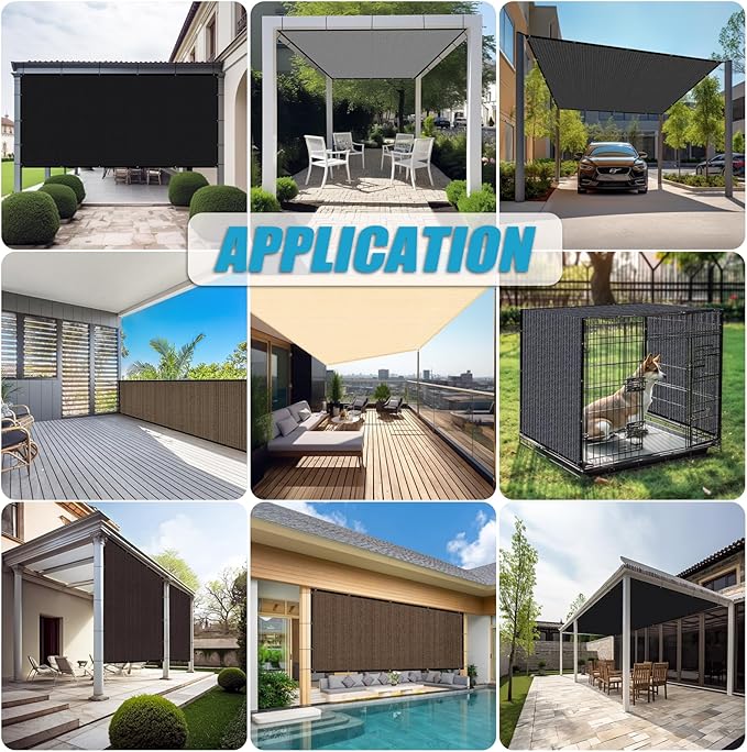Amagenix 90% Shade Fabric 19'X 23' Gray Sun Shade Cloth with Grommets for Pergola Replacement Shade Cover Canopy, Heavy Duty, Cable Zip Ties Included (We Customized)
