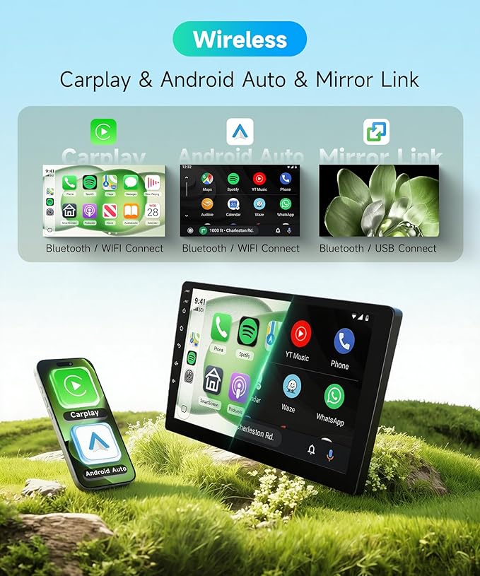 4Core 4G+64G Android 15 Car Radio for Toyota Corolla 2009-2013, 5G-WiFi, Car Stereo Wireless Carplay, Rimoody 9'' HD Touchscreen Mirror Link GPS Navigation Bluetooth FM/RDS EQ-32 SWC Backup Camera