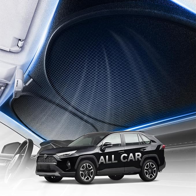 [Upgrade] DooGooCoo Windshield Sun Shade - Large, Sunshade for Car Windshield [100% Sunlight & UV Block] Car Sun Shade Windshield Protect & Keep Car Cooler Foldable Front Windshield Shade (69x35 in)