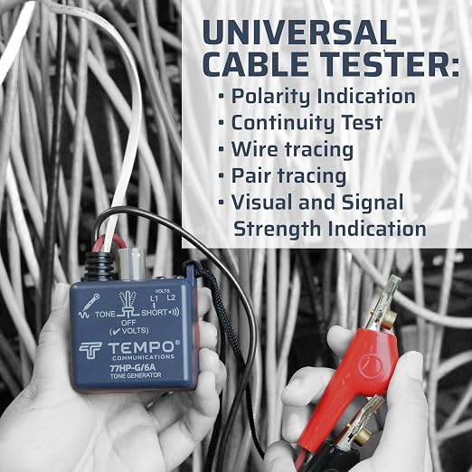TEMPO 801K Filtered Noise Wire Tracer Tone Generator and Probe Kit for Ethernet, Internet, Telephone, Speaker, Coax, Video, and Data Cable (801K-BOX Cable Toner)