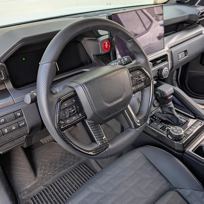 for Toyota Tacoma 2024 2025 2026 for 4Runner 2025 2026 Interior Accessories Steering Wheel & Gear Shift Panel Cover ABS Decorative Frame Trim
