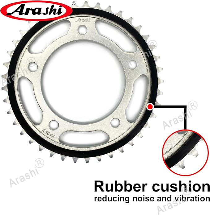Arashi Front 18T Rear 43T Sprockets for Suzuki Hayabusa GSXR 1300 GSX1300R 2008-2018, Motorcycle Parts 530 Pitch Rubber Cushioned Reduce noise and vibration