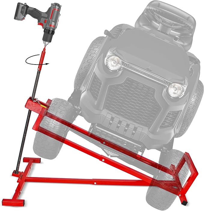 BISupply Lawn Mower Lifting Platform with Manual Handle - 882 lb Capacity, Adjustable Deck for Riding Mowers, Garden Tractors, Jack Lift with Manual Handle, Power Tool Extension
