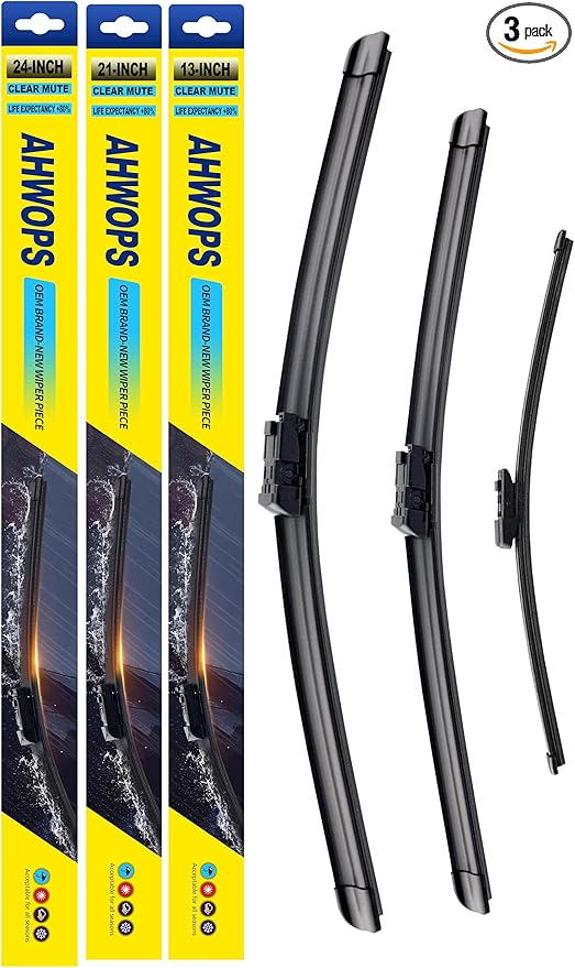 3 Wiper Front and Rear Wiper Blades for 2007-2017 VW Volkswagen Tiguan, OE Original Style (24″/21″ Front/13″ Rear) For My Car