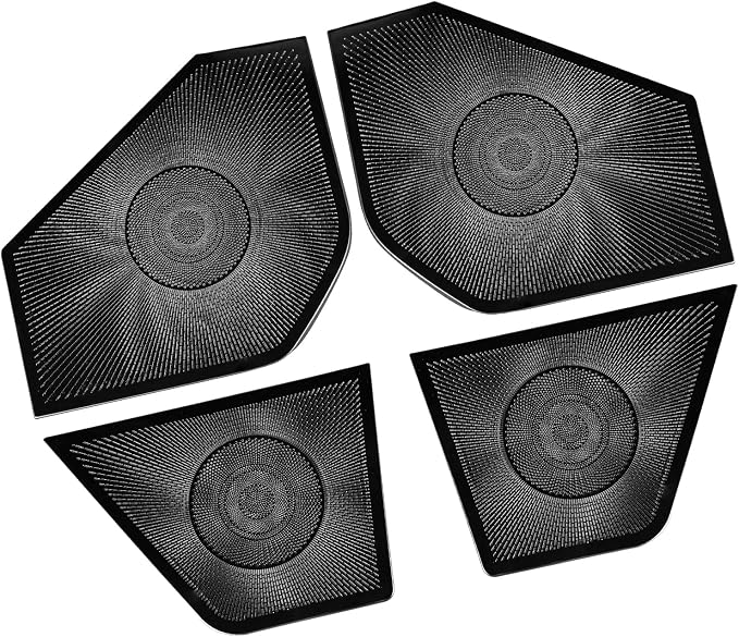 Stainless Steel Car Door Speaker Cover Car Interior Chrome Car Door Speaker Decor Cover Set Compatible with Kia SELTOS 2027 Accessories(Black)