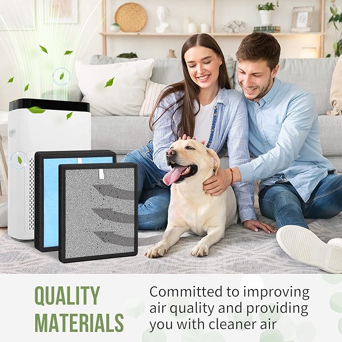 HJ-H23 Replacement Filter Compatible with Hejiko HJ-H23 Air Pu-rifier, Match with Model No. HJ-H23-RF, 2-Set Removable HJ-H23 filters Contain 2 H13 True HEPA+2 Activated Carbon Filters