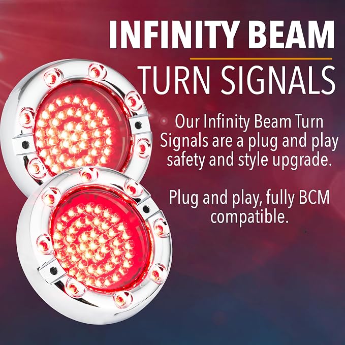 Eagle Lights 3 1/4” Infinity Beam Rear LED Turn Signals for Harley Davidson Motorcycles