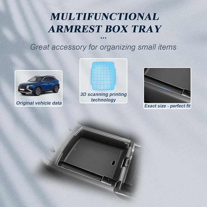 BIBIBO 2Pack 2025 Tucson Center Console Organizer for 2025 Hyundai Tucson Limited Under Console Tray 2025 Tucson Insert Under Center Console Organizer 2025 Hyundai Tucson Limited Accessories Tucson