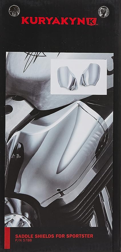 Kuryakyn 5788 Motorcycle Accessory: Heat Deflector Saddle Shields for 2014-19 Harley-Davidson Sportster Motorcycles, Reflective Smoke, 1 Pair