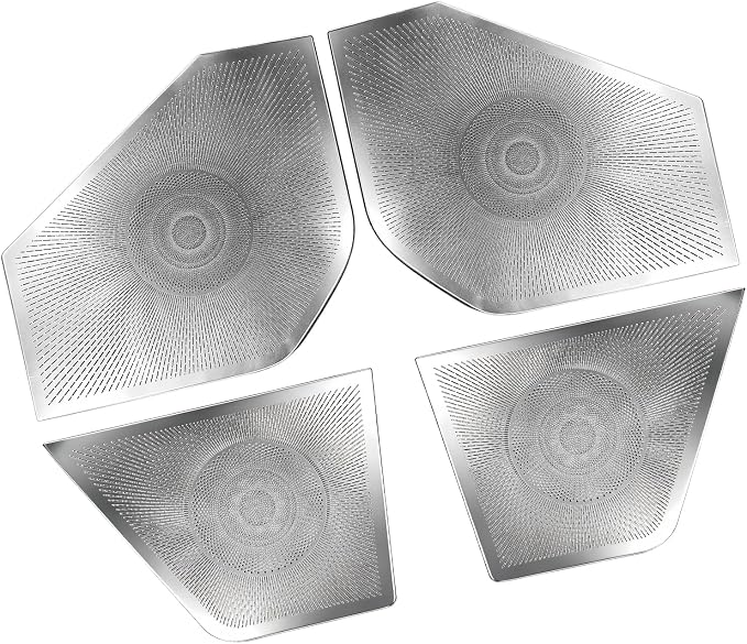 Stainless Steel Car Door Speaker Cover Car Interior Chrome Car Door Speaker Decor Cover Set Compatible with Kia SELTOS 2027 Accessories(Silver)