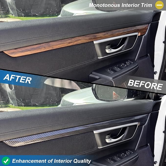 Carbon Fiber Interior Door Panel Cover Compatible with 2017-2022 Honda CR-V CRV