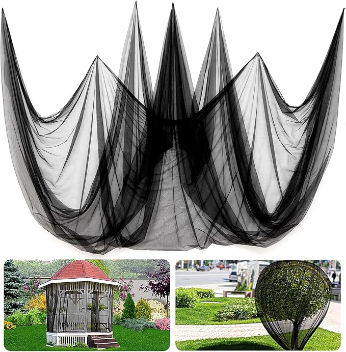 2 Pcs 13x10ft Mosquito Net - Mesh Netting for Patio Skin and Plants Protection, Garden Bird Bug Screen, Black